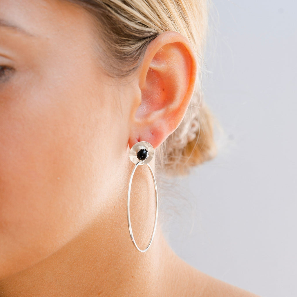 Gemstone Stud and Hoop Earrings - Choose Your Gemstone and Metal