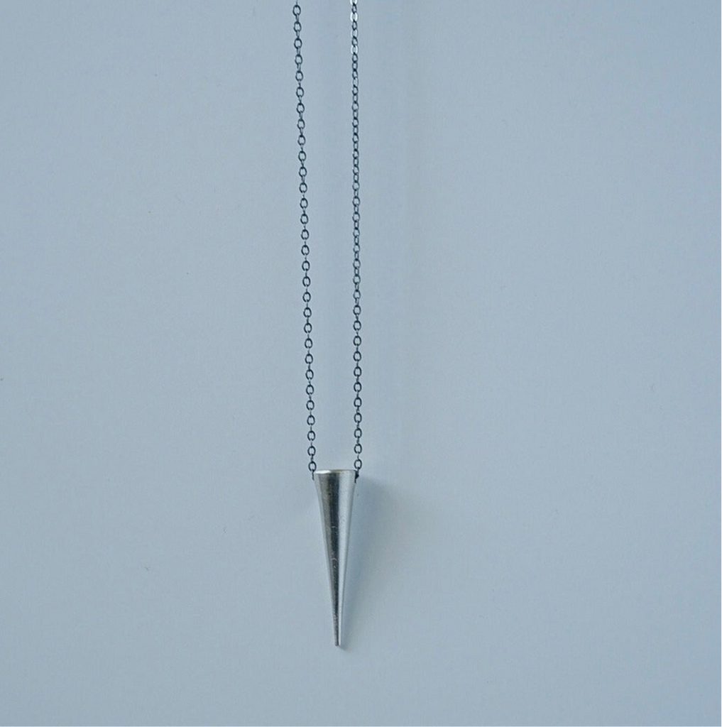 Large Sterling Silver Spike Necklace