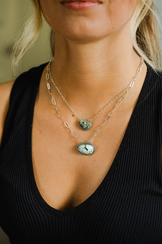 Turquoise and Sterling Silver Gemstone Necklace - Seconds Sale