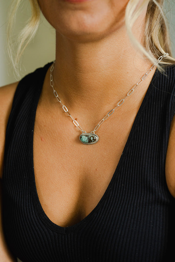 Turquoise and Sterling Silver Gemstone Necklace - Seconds Sale