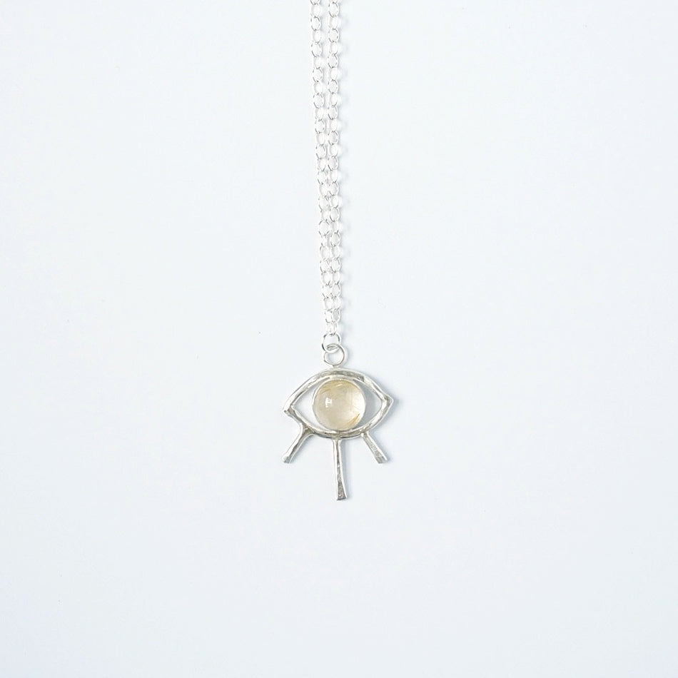 Gemstone Evil Eye Necklace in Sterling Silver - Choose Your Gemstone