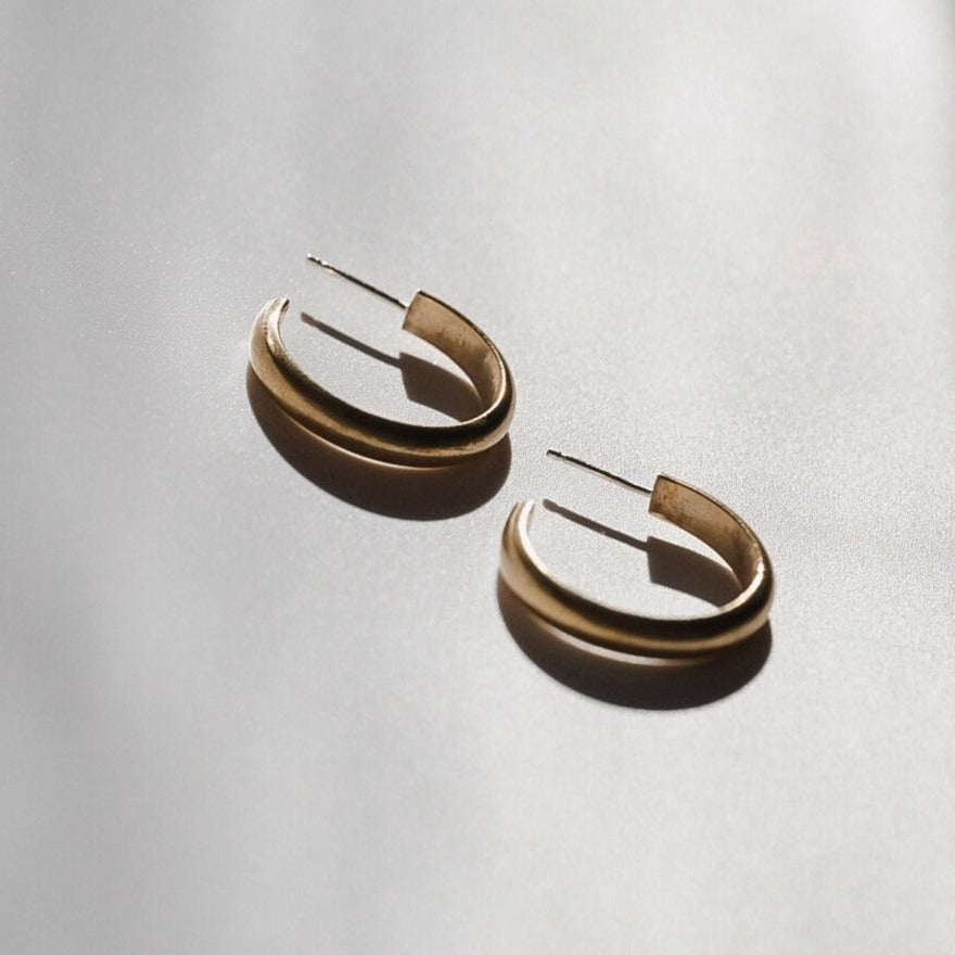 brass chunky hoop earrings