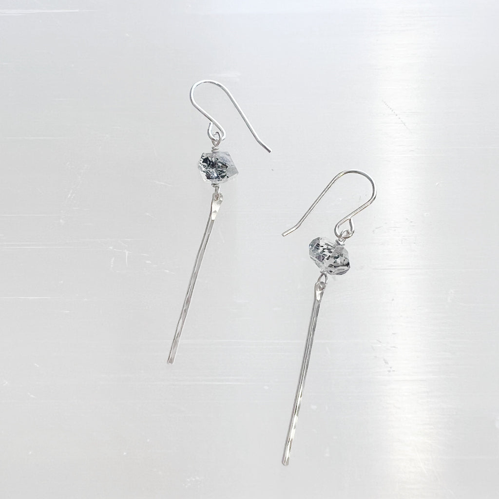 sterling silver quartz bar earrings