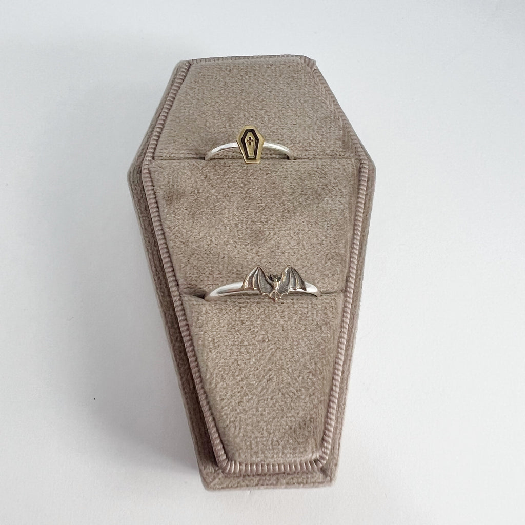 Mini Coffin Velvet Jewelry Box