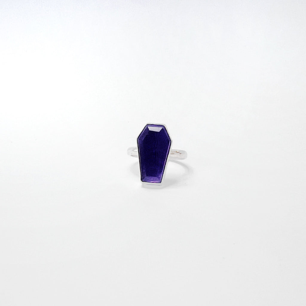 Amethyst Gemstone Coffin Ring