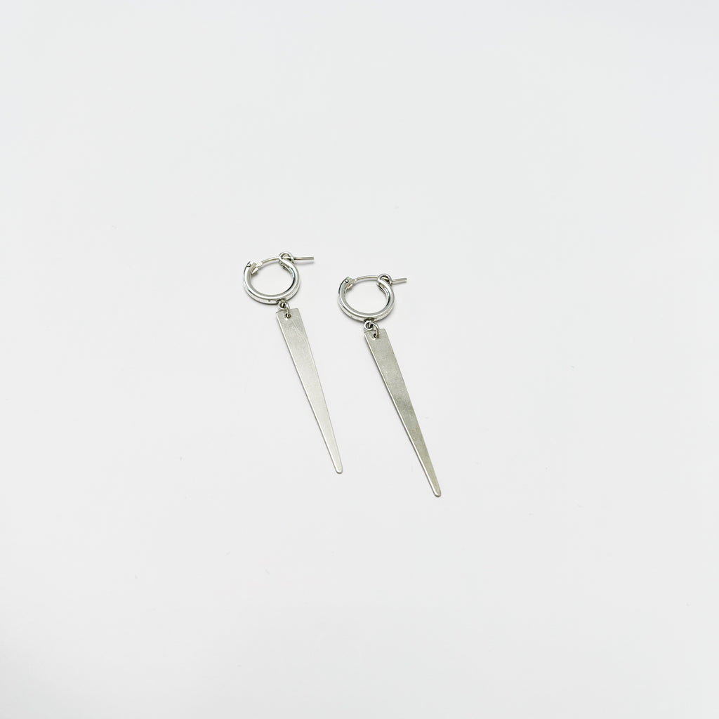 Large Spike Hoop Earrings in Sterling Silver