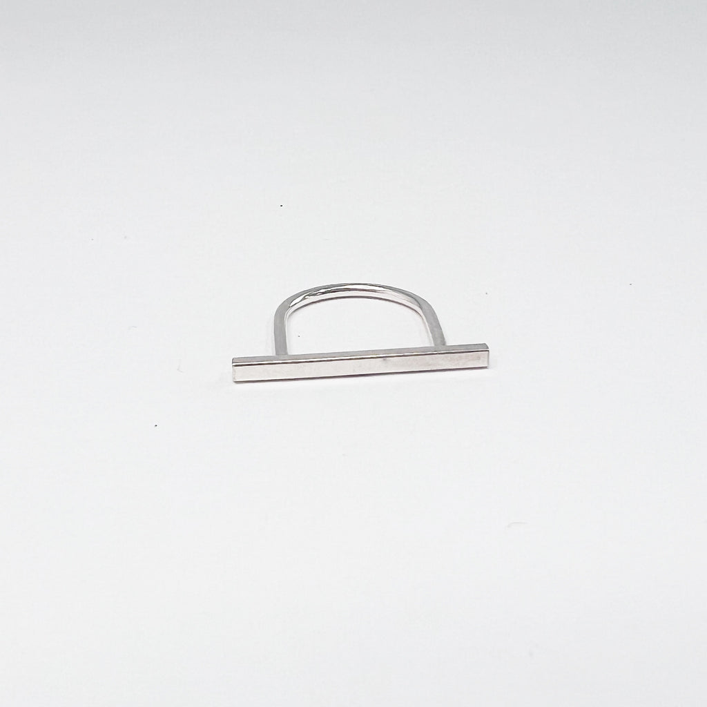 Linear Bar Ring in Sterling Silver