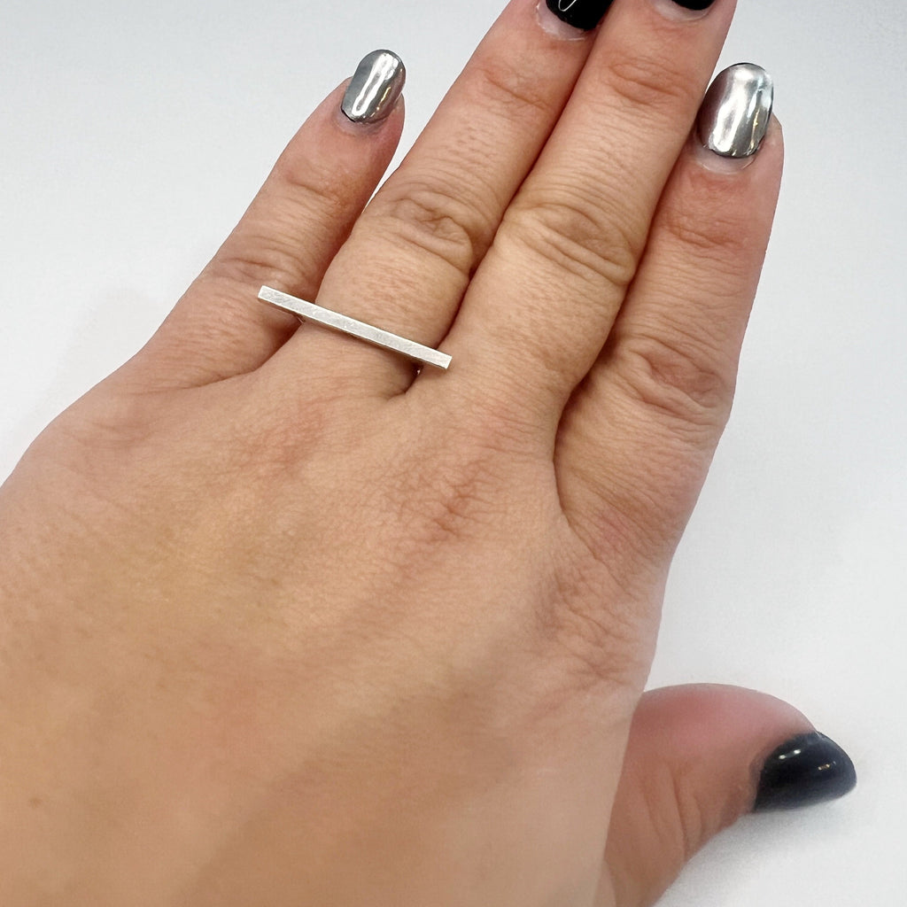 Linear Bar Stacking Ring in Sterling Silver