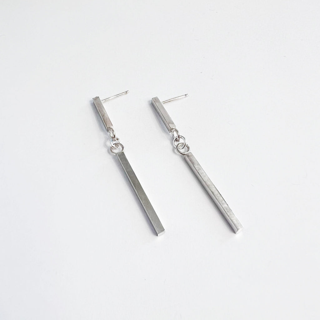 Double Bar Swing Earrings in Sterling Silver