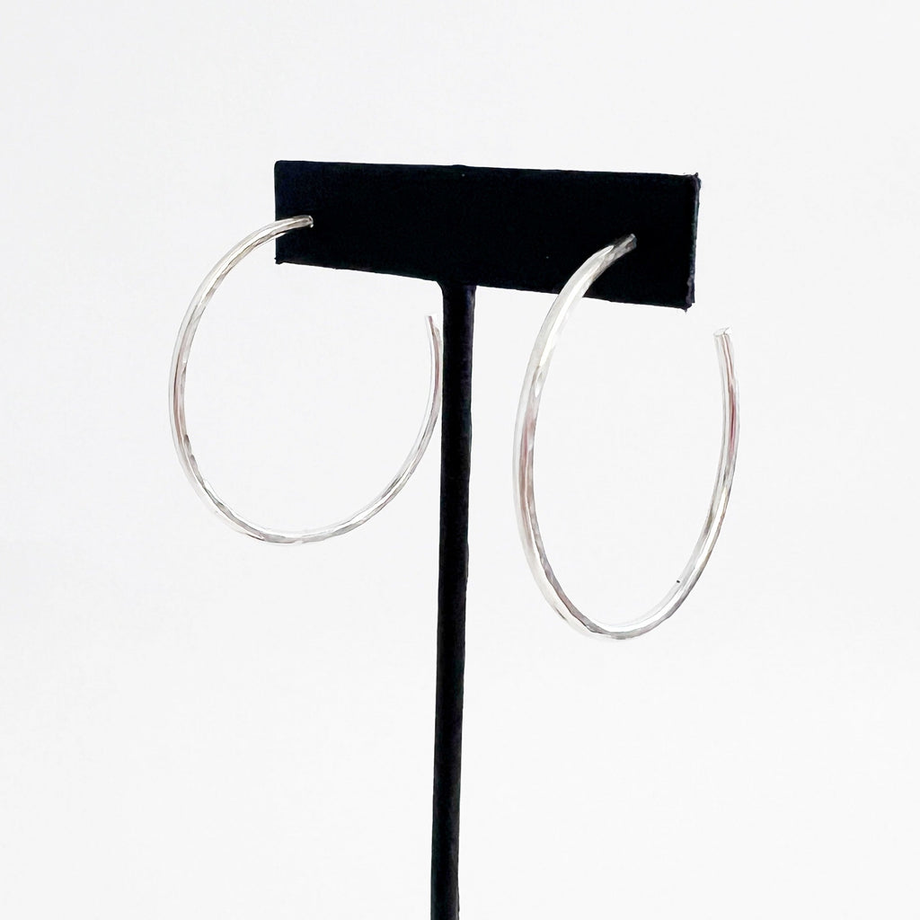 Hammered Hoop Earrings - Choose your Metal and Size