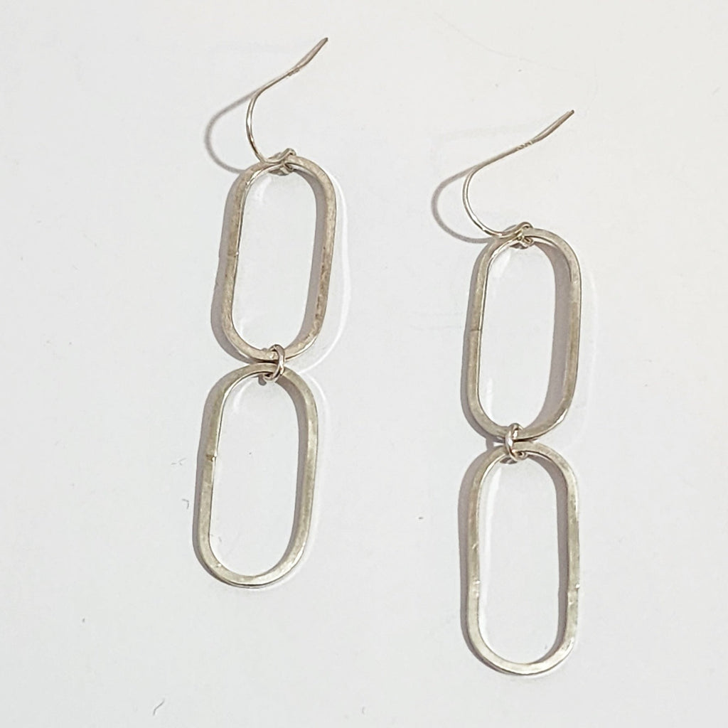 sterling silver double link earrings