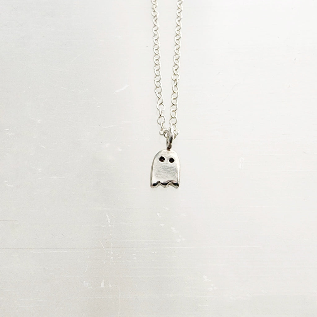 Ghost Charm Layering Necklace in Sterling Silver