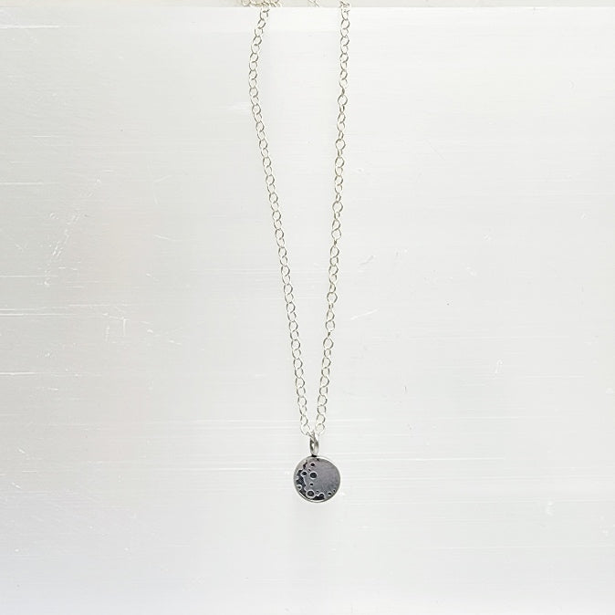 Full Moon Layering Necklace in Sterling Silver; Celestial Jewelry