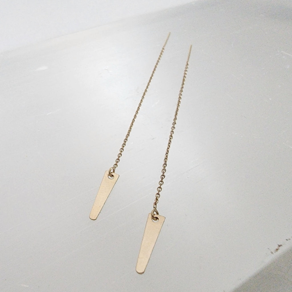 Spike Threader Earrings in 14 karat yellow gold