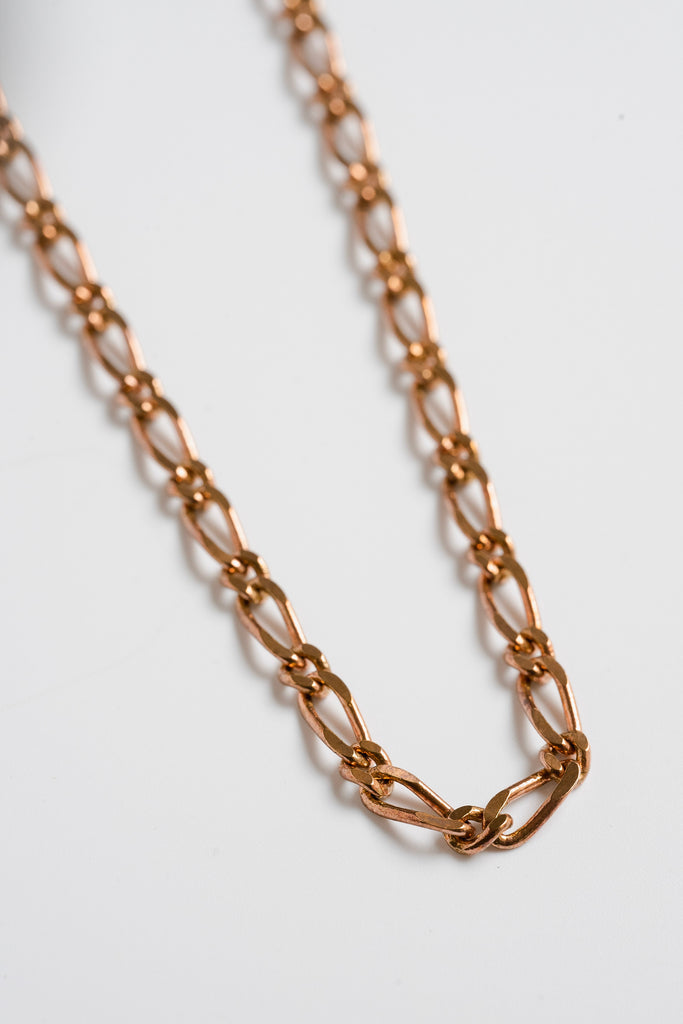 Red Brass Figaro Chain Necklace