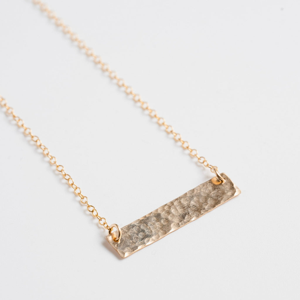 hammered bar layering necklace