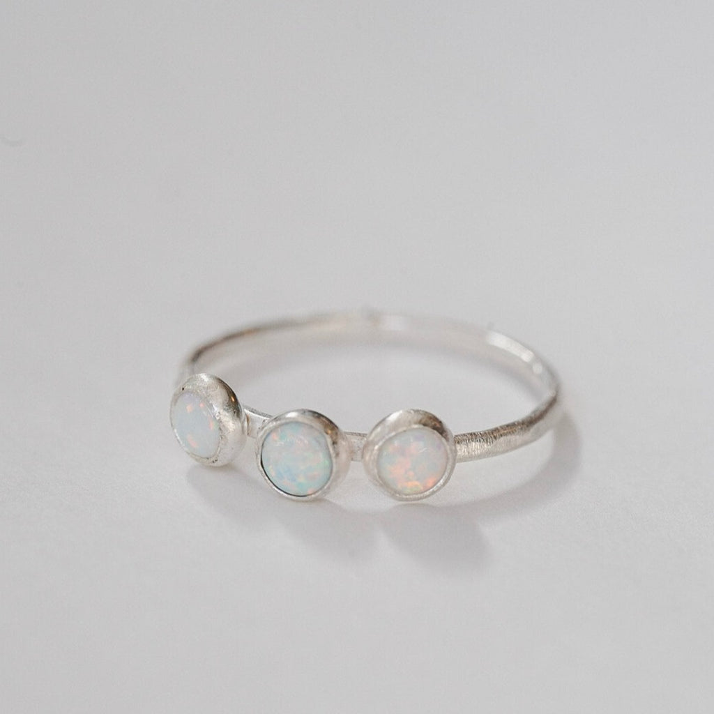 Triple Opal Ring in Sterling Silver
