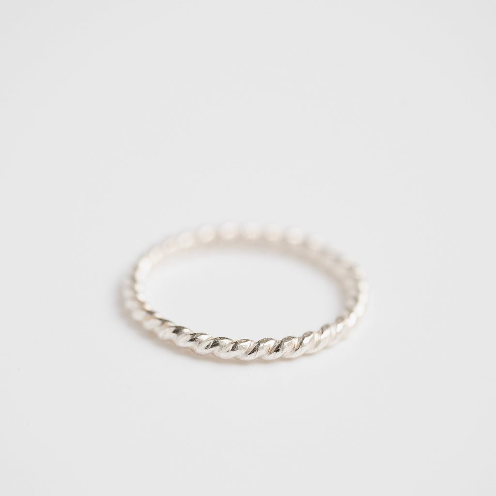 bold twist stacking ring in sterling silver