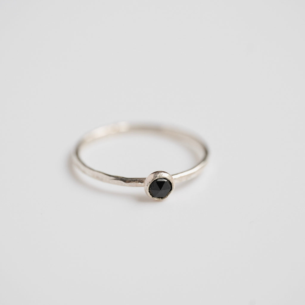 black gemstone stacking ring