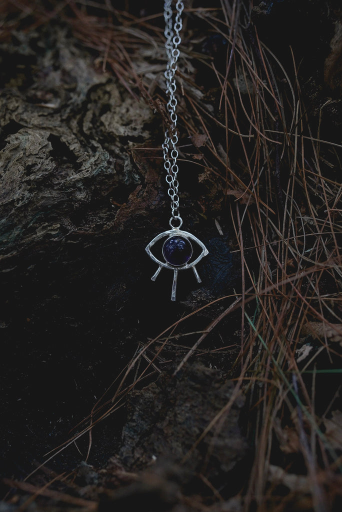 Gemstone Eye Necklace - Choose Your Metal