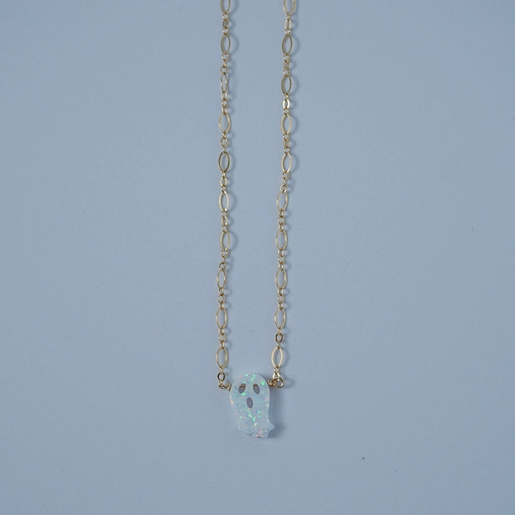 Dainty Opal Ghost Necklace