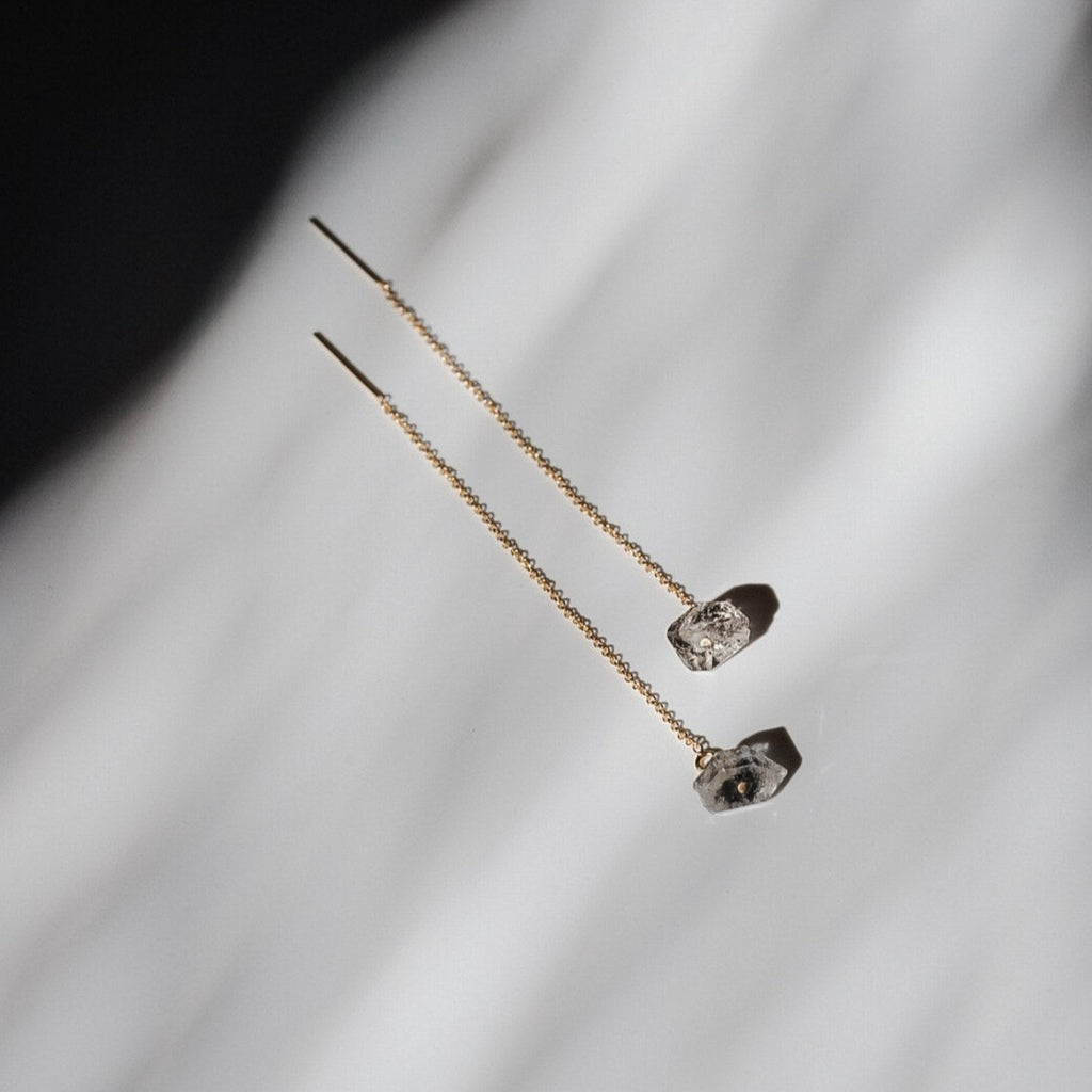 Quartz Threader Earrings - Choose your Metal