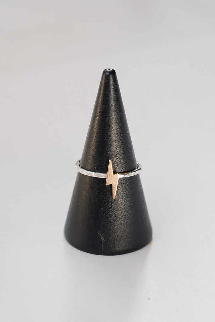 Lightning Bolt Stacking Ring in Mixed Metal