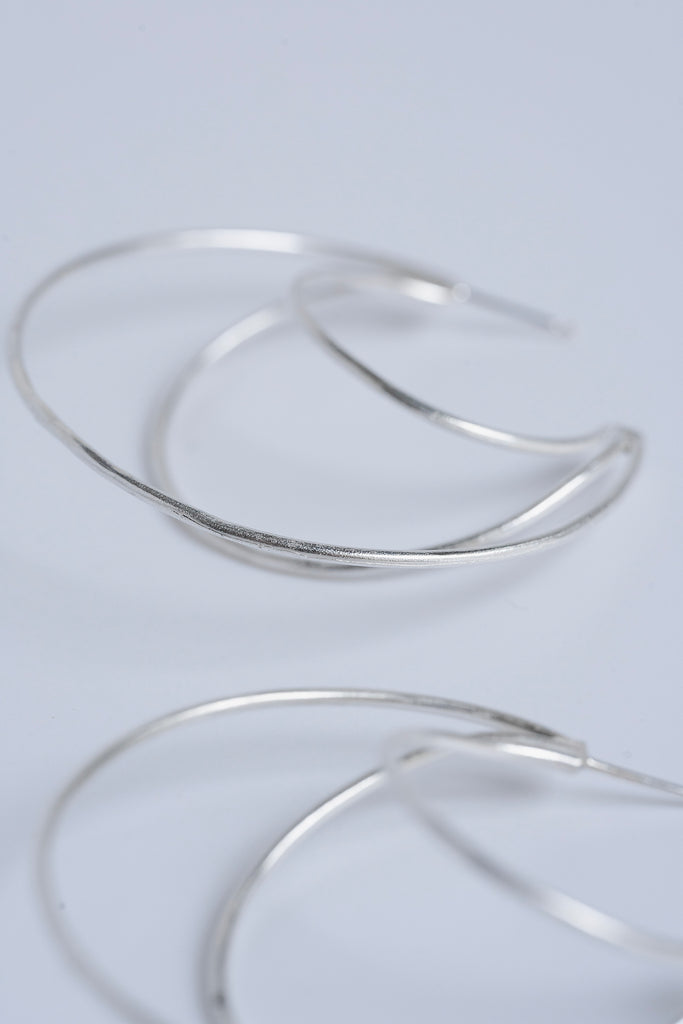 Cascading Triple Hoop Earrings in Sterling SIlver