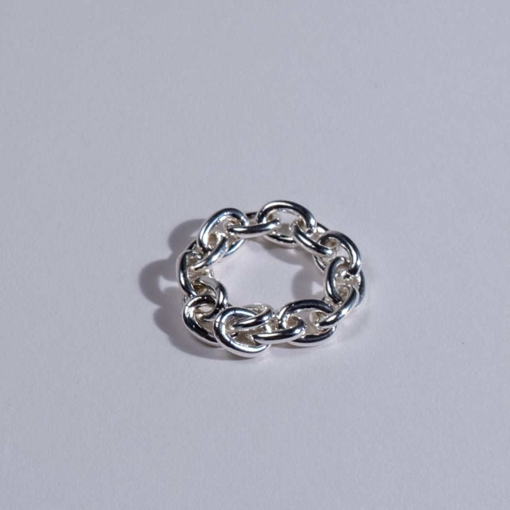 sterling silver thick link chain ring