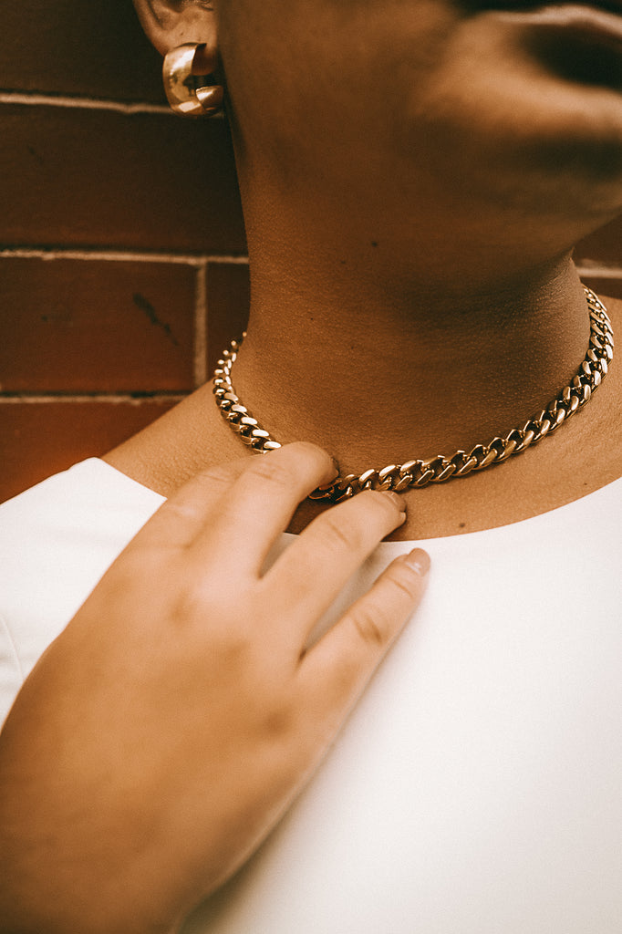 Brass Thick Chain Necklace