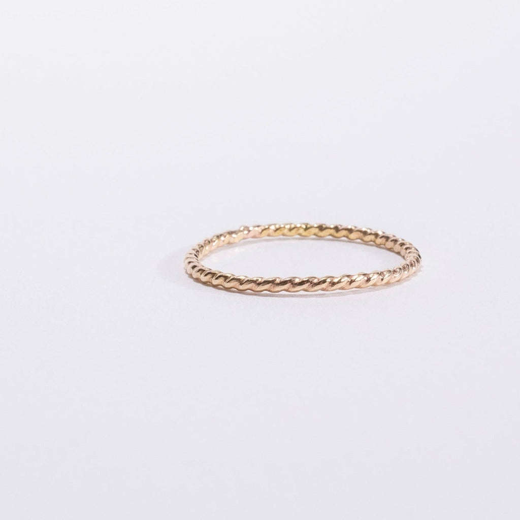 twist stacking ring in 14 karat gold