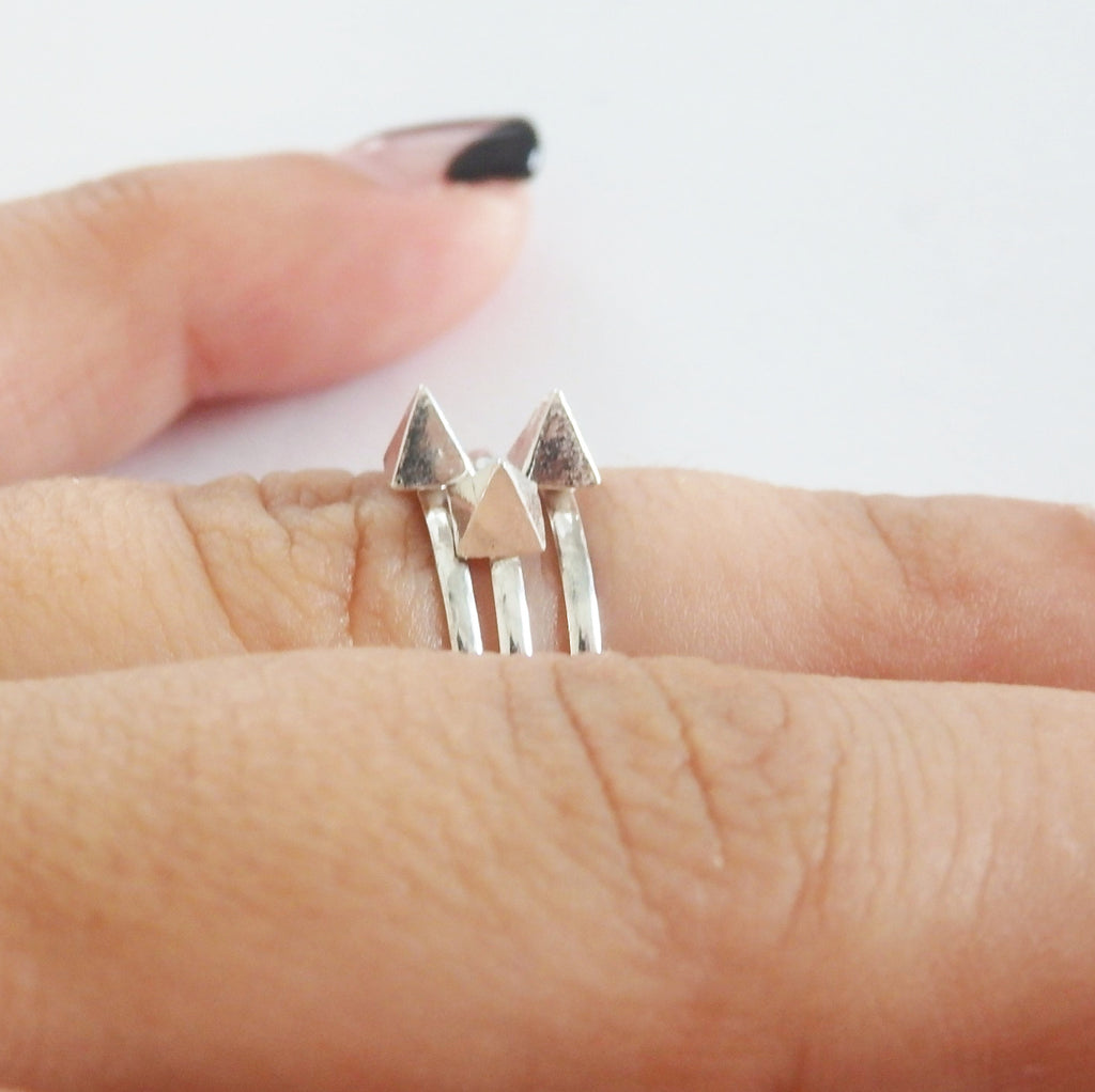 Dainty Petite Spike Stacking Ring - Choose your Metal
