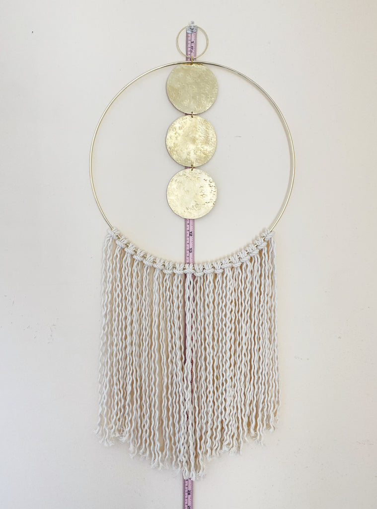 Brass and Fiber Hoop Wall Hanging - Choose Your Size and Color