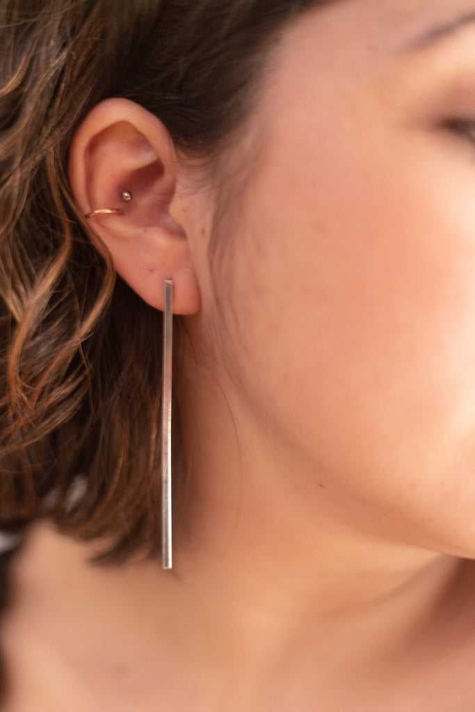Linear bar Earrings - Choose Your Metal
