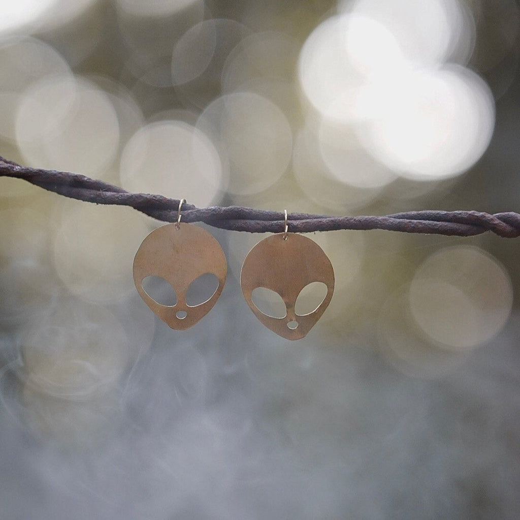 alien earrings; outer space earrings